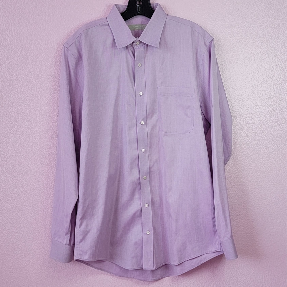 Nordstrom Extra Trim Fit Non-Iron Solid Stretch Dress Shirt/ 16 (34-35).